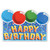Club Pack of 12 Vibrantly Colored Glittered Happy Birthday Sign Decors 18" - IMAGE 1