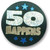50 Happens Satin Button Party Favors - 2"- Green - Set of 6 - IMAGE 1