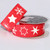 Red and White Stars with Snowflakes Wired Craft Ribbon 1.375" x 20 Yards - IMAGE 2