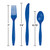Club Pack of 288 Cobalt Blue Premium Heavy-Duty Party Knives Forks and Spoons 1" - IMAGE 2