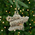 8.5" Silver and Brown Rustic Trim Glittered Star Christmas Ornament - IMAGE 1