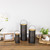 Set of 3 Black and Gold Laser-Cut Floral Pillar Candle Lanterns 12.5" - IMAGE 3