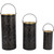 Laser-Cut Floral Pillar Candle Lanterns - 12" - Black and Gold - Set of 3 - IMAGE 4