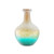 12.25" Teal Blue Crackled and Brown Frosted Hand Blown Glass Vase - IMAGE 1