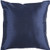 22" Shiny Navy Blue Solid Square Throw Pillow - Down Filler - IMAGE 1