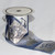 Navy Blue and Silver Colored German Christmas Print Organza Craft Ribbon 3" x 27 Yards - IMAGE 2