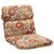 40.5" White and Red Outdoor Patio Rounded Chair Cushion - IMAGE 1