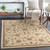 4' x 5.25' Floral Beige and Brown Shed-Free Rectangular Area Throw Rug - IMAGE 2