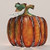 13" Burnt Orange and Green Metal Pumpkin Autumn Votive Candleholder - IMAGE 2