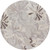4' Gray and Brown Floral Designed Hand Tufted Round Wool Area Throw Rug - IMAGE 1