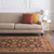 6' Floral Brown and Red Round Wool Area Throw Rug - IMAGE 2