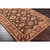 4' Floral Brown and Red Round Wool Area Throw Rug - IMAGE 4