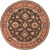 4' Floral Brown and Red Round Wool Area Throw Rug - IMAGE 1