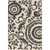 7.5' x 10.75' Beige and Black Floral Shed-Free Rectangular Area Throw Rug - IMAGE 1