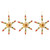 Beaded Floral Snowflake Christmas Ornaments - 6" - Gold - Set of 3