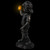 18" Black & Bronze Boy with Cell Phone Solar Powered Outdoor Garden Statue - IMAGE 3