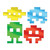 Club Pack 48 Red and Yellow Metallic Pixelated 80's Icon Silhouette Party Decors 12" - IMAGE 1