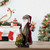 16" Burgundy Santa Claus with Gift Bag Christmas Figure - IMAGE 2