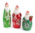 Set of 3 Santa Claus in Glittered Snowflake Suit Christmas Figurines 24.25" - IMAGE 1
