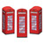 British Phone Box Party Favor Boxes - 8.5" - Red and White - Pack of 36 - IMAGE 1