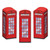 Club Pack of 36 Red 3-D Phone Booth Party Favor Boxes 8.5" - IMAGE 1