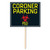 Coroner Parking Outdoor Yard Sign - 15" - Black, Yellow and Red - Pack of 6 - IMAGE 1