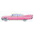 Jointed 50's Cruisin Car Photo Backdrop  - 6' - Pink and White - Pack of 12 - IMAGE 1