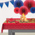Western Bandana Style Disposable Party Tablecloth - 108" - Red and White- Pack of 12 - IMAGE 1