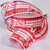 Red and White Plaid Taffeta with Floral Print Wired Edge Craft Ribbon 1.5" x 22 Yards - IMAGE 2