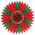 Club Pack of 12 Red and Green Tissue Fan Hanging Decorations 25" - IMAGE 1