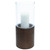 Glass Hurricane Pillar Candle Holder with Wooden Base - 15.25" - IMAGE 6
