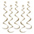 Leopard Print Whirl Hanging Party Decorations - 24" - Yellow and Black - Pack of 30 - IMAGE 2
