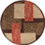 8' Fiori Brown and Burnt Orange Hand Tufted Round Polyester Area Throw Rug - IMAGE 1