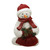 2' White and Red Fluffy Sparkling Glittered h Snowman Holding a Bag with Pine Cones Christmas Decoration - IMAGE 1
