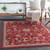 6.5' x 9.75' Red and Olive Green Contemporary Rectangular Area Throw Rug - IMAGE 2