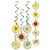 Metallic Flowers Whirl Hanging Party Decorations - 40"- Multicolor - Pack of 30 - IMAGE 1