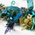 12" Teal and Blue Peacock with Jewel Clip-On Christmas Ornament - IMAGE 1