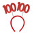 Club Pack of 12 Red "100" Glittered Bopper Headband Birthday Party Favors - IMAGE 1