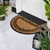 Black and Brown Swirl Half Round Doormat 17" x 29" - IMAGE 1