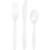 Club Pack of 216 White Premium Heavy-Duty Plastic Party Knives, Forks and Spoons - IMAGE 1