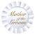Mother of Groom Button Party Favors - 3.5" - White and Gold  - Pack of 12 - IMAGE 1
