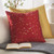 18" Red and Gold Contemporary Leaf Square Throw Pillow - Down Filler - IMAGE 2