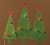 Lighted Christmas Tree Trio Outdoor Decorations - 32" - Green and Red - Multi Lights - IMAGE 1