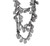 Brushed Silvertone Leaves Fashion Jewelry Multistrand Necklace and Earrings Set - IMAGE 2