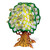 Club Pack of 12 Green and Yellow 3D Money Trees with Pastel Flowers Table Centerpieces 15" - IMAGE 1