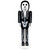 Skeleton Wooden Halloween Nutcracker - 14" - Black and White - IMAGE 2