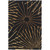2' x 3' Black and Brown Sunburst Hand Tufted Rectangular Area Throw Rug - IMAGE 1