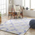 2.5' x 8' Cobalt Blue and Gray Contemporary Rectangle Area Throw Rug Runner - IMAGE 2