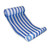 Blue and White Striped Inflatable Water Hammock Swimming Pool Lounger - IMAGE 1