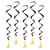 Club Pack of 30 Black and Gold Eiffel Tower Dizzy Dangler Hanging Party Decors 34" - IMAGE 1